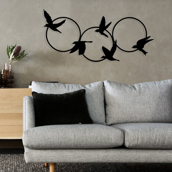 Wallity Tranquila Escultura de Pared de Metal Negra